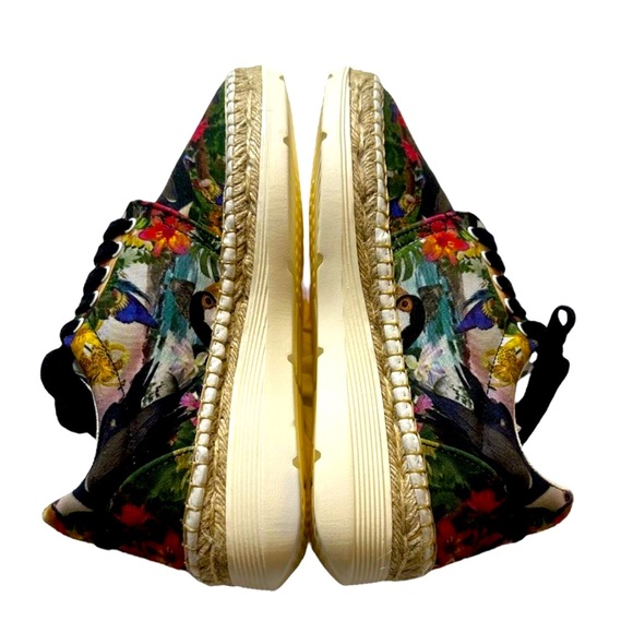 Free People Jackson Black Tropical Print Sneakers Size 38 US Size 7.5/8 NWOB - Picture 5 of 8